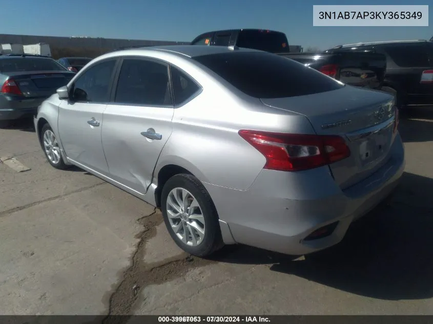 2019 Nissan Sentra Sv VIN: 3N1AB7AP3KY365349 Lot: 39967053