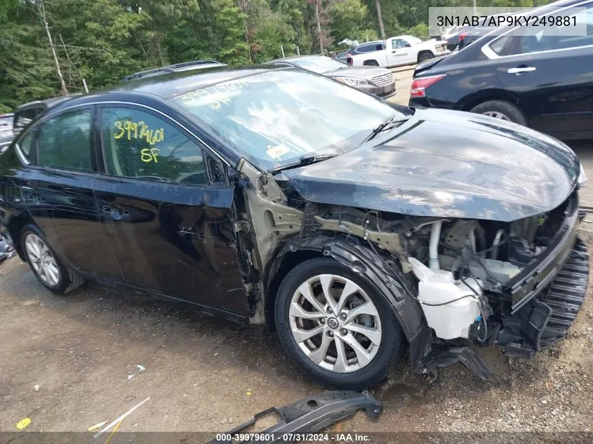 2019 Nissan Sentra Sv VIN: 3N1AB7AP9KY249881 Lot: 39979601