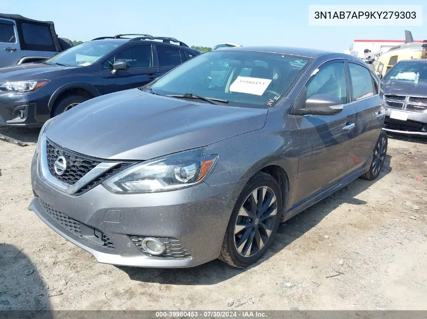 3N1AB7AP9KY279303 2019 Nissan Sentra Sr