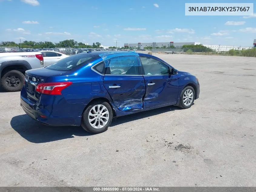 3N1AB7AP3KY257667 2019 Nissan Sentra Sv