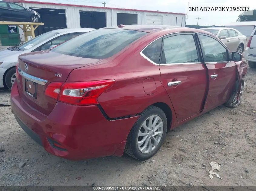 2019 Nissan Sentra Sv VIN: 3N1AB7AP3KY395337 Lot: 39985931