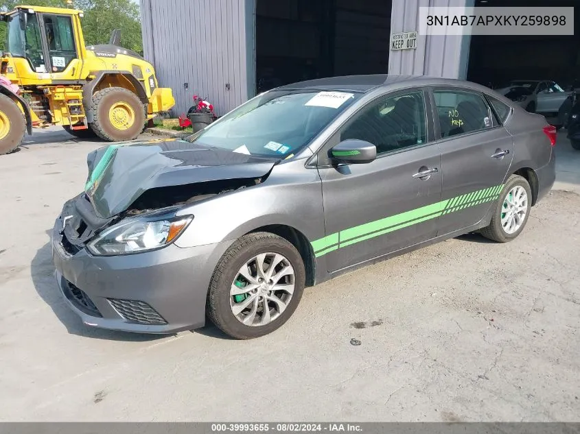 3N1AB7APXKY259898 2019 Nissan Sentra S/Sv/Sr/Sl