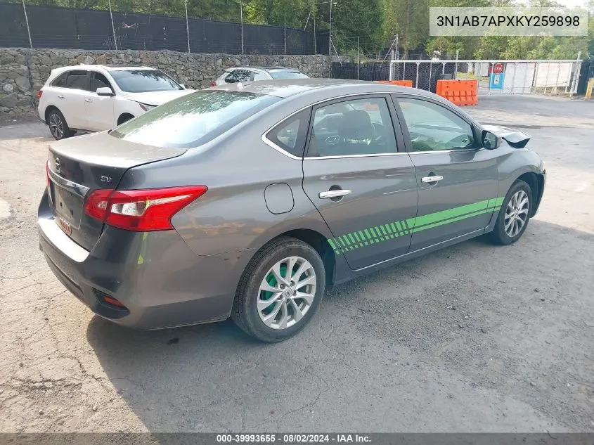 3N1AB7APXKY259898 2019 Nissan Sentra S/Sv/Sr/Sl