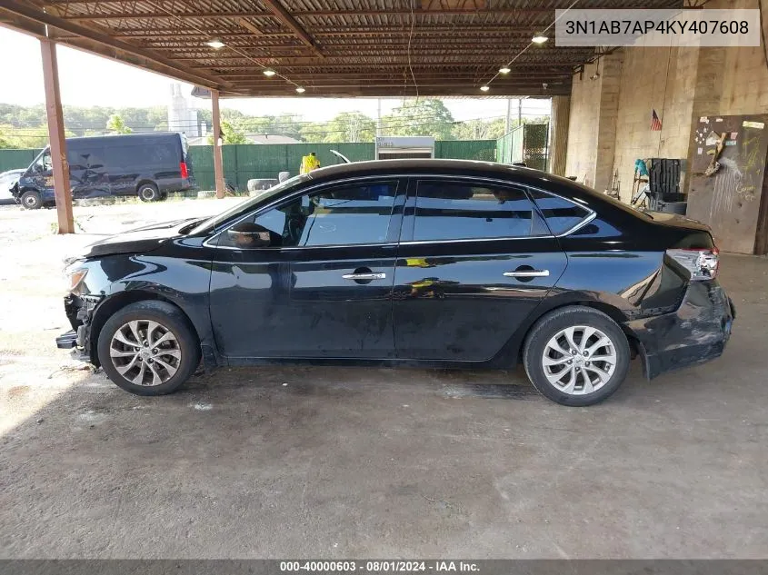 3N1AB7AP4KY407608 2019 Nissan Sentra Sv