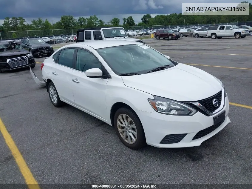 2019 Nissan Sentra Sv VIN: 3N1AB7AP0KY431596 Lot: 40000681