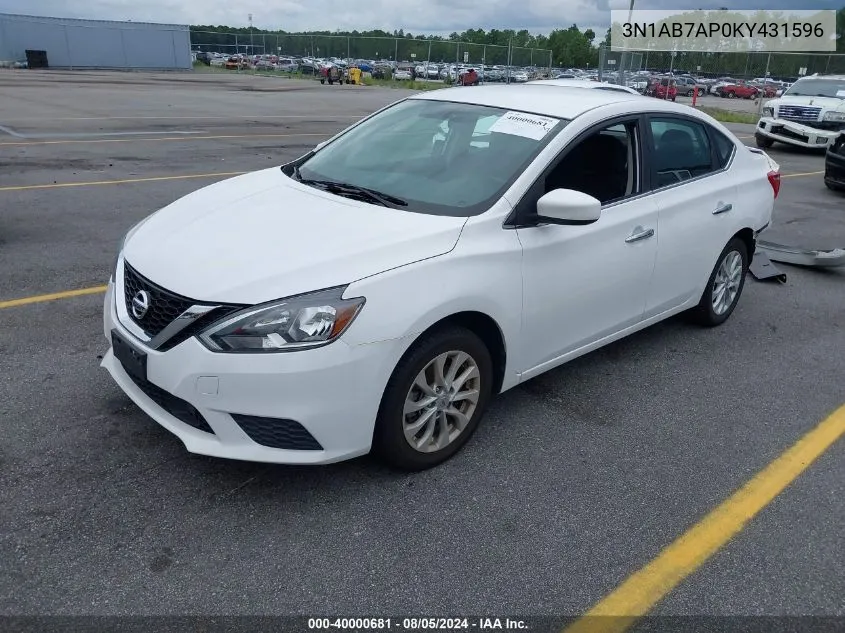 2019 Nissan Sentra Sv VIN: 3N1AB7AP0KY431596 Lot: 40000681