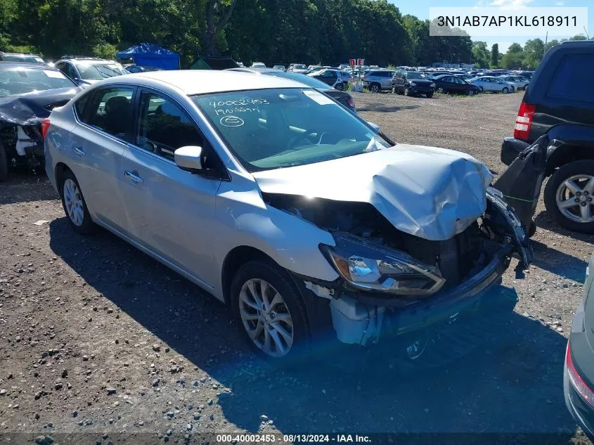 3N1AB7AP1KL618911 2019 Nissan Sentra Sv