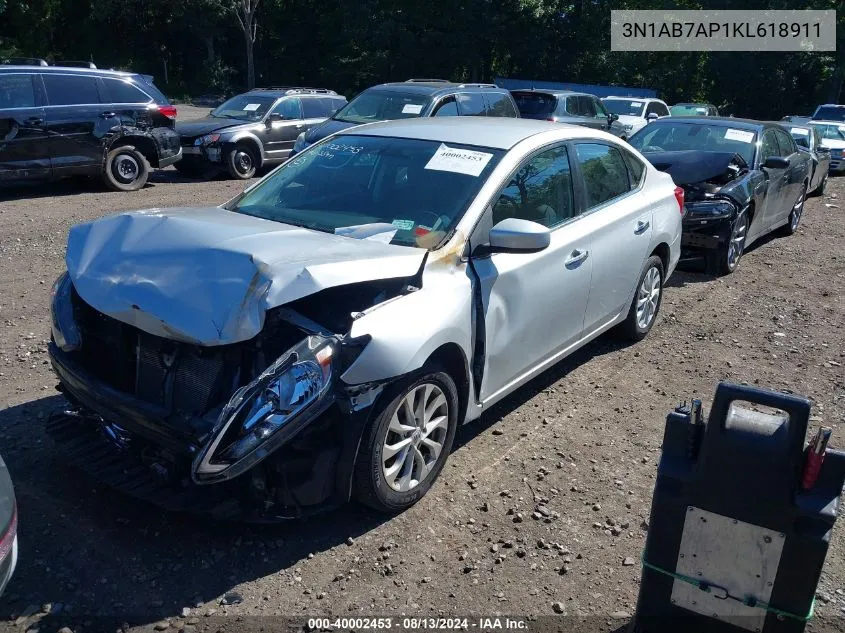 2019 Nissan Sentra Sv VIN: 3N1AB7AP1KL618911 Lot: 40002453