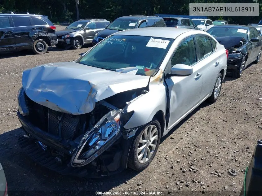 3N1AB7AP1KL618911 2019 Nissan Sentra Sv