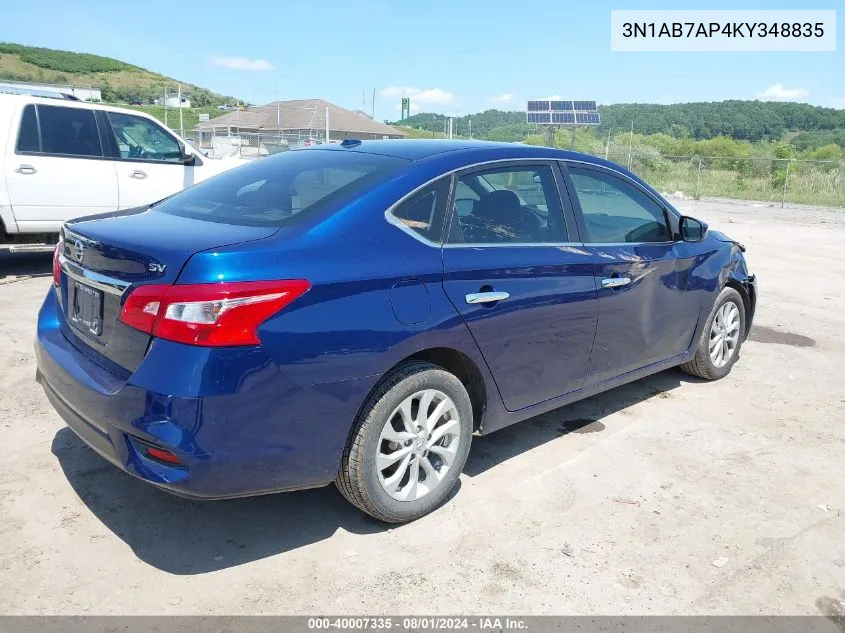 3N1AB7AP4KY348835 2019 Nissan Sentra Sv