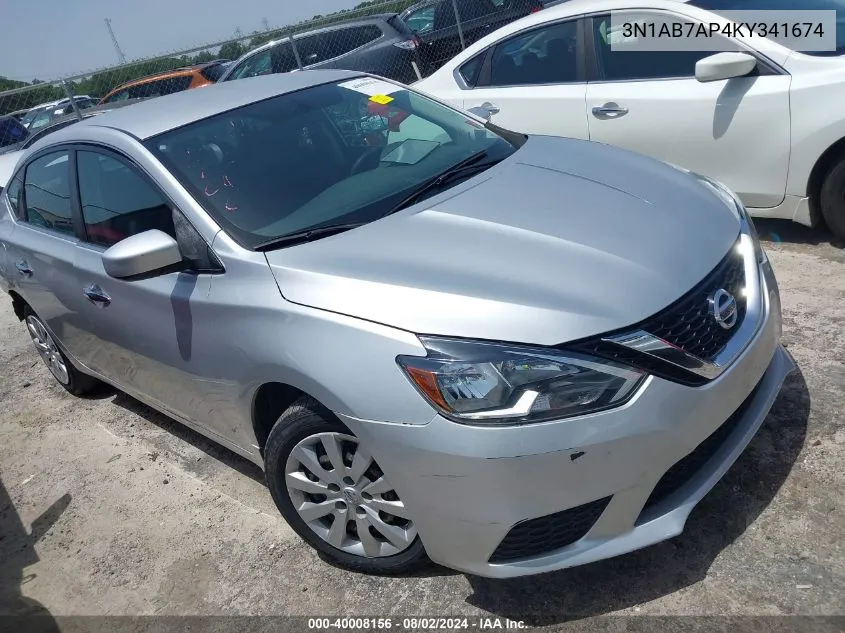 2019 Nissan Sentra S VIN: 3N1AB7AP4KY341674 Lot: 40008156