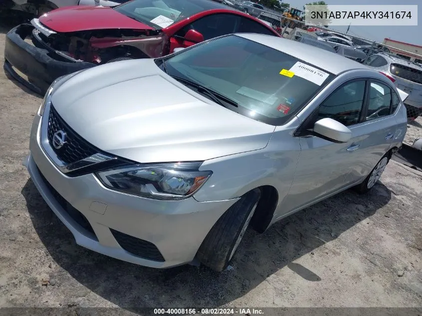 2019 Nissan Sentra S VIN: 3N1AB7AP4KY341674 Lot: 40008156