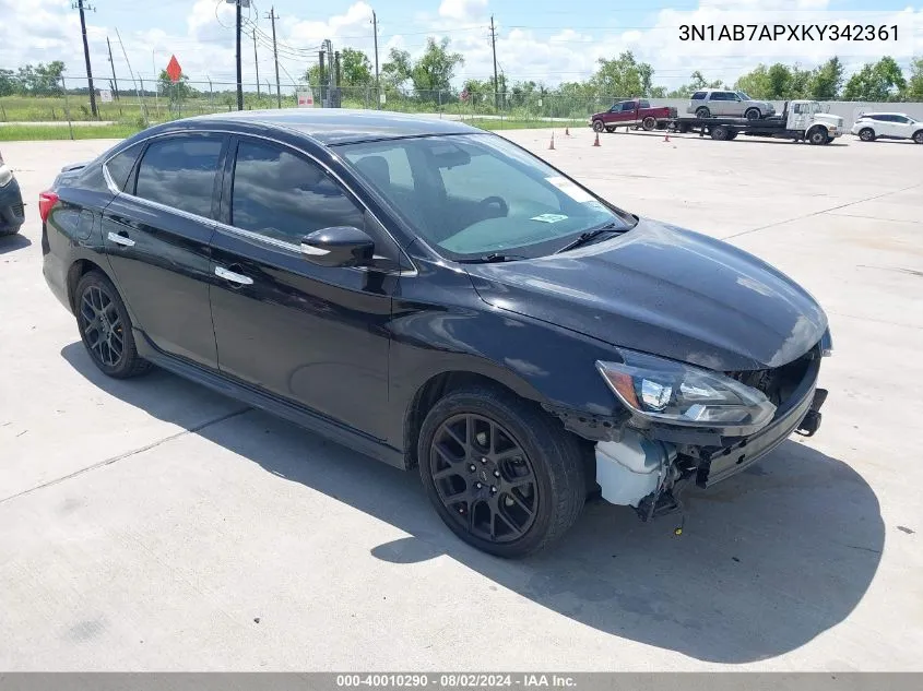 2019 Nissan Sentra Sr VIN: 3N1AB7APXKY342361 Lot: 40010290