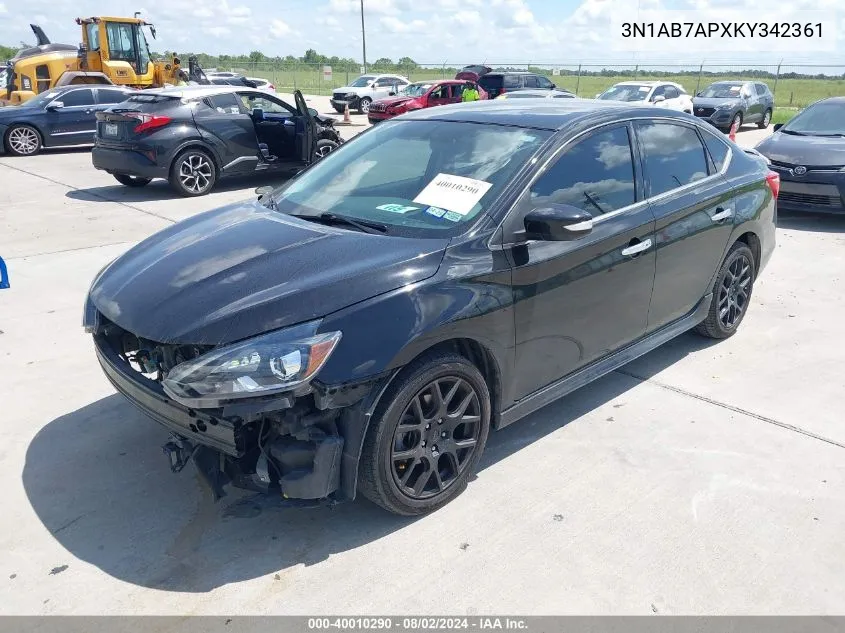 3N1AB7APXKY342361 2019 Nissan Sentra Sr