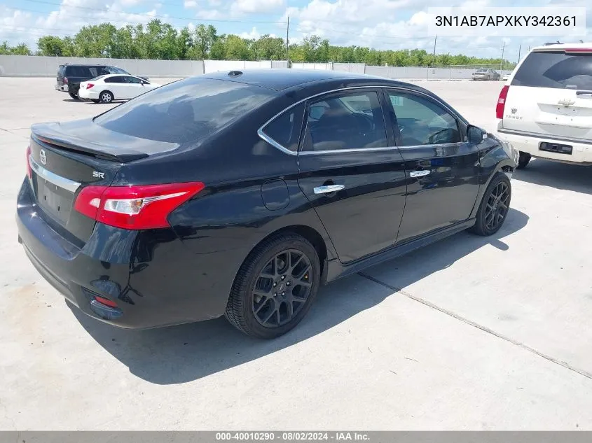 2019 Nissan Sentra Sr VIN: 3N1AB7APXKY342361 Lot: 40010290