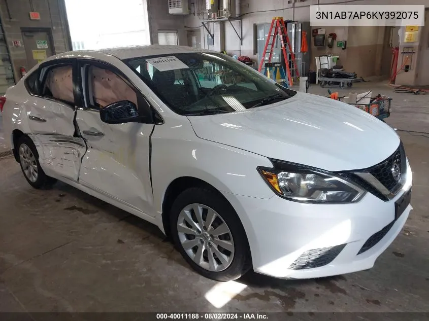 3N1AB7AP6KY392075 2019 Nissan Sentra S