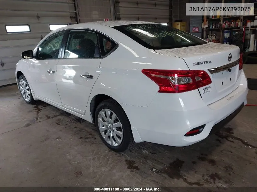 3N1AB7AP6KY392075 2019 Nissan Sentra S