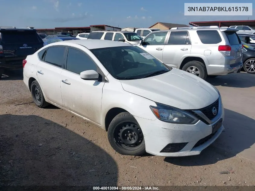 3N1AB7AP8KL615178 2019 Nissan Sentra S/Sv/Sr/Sl