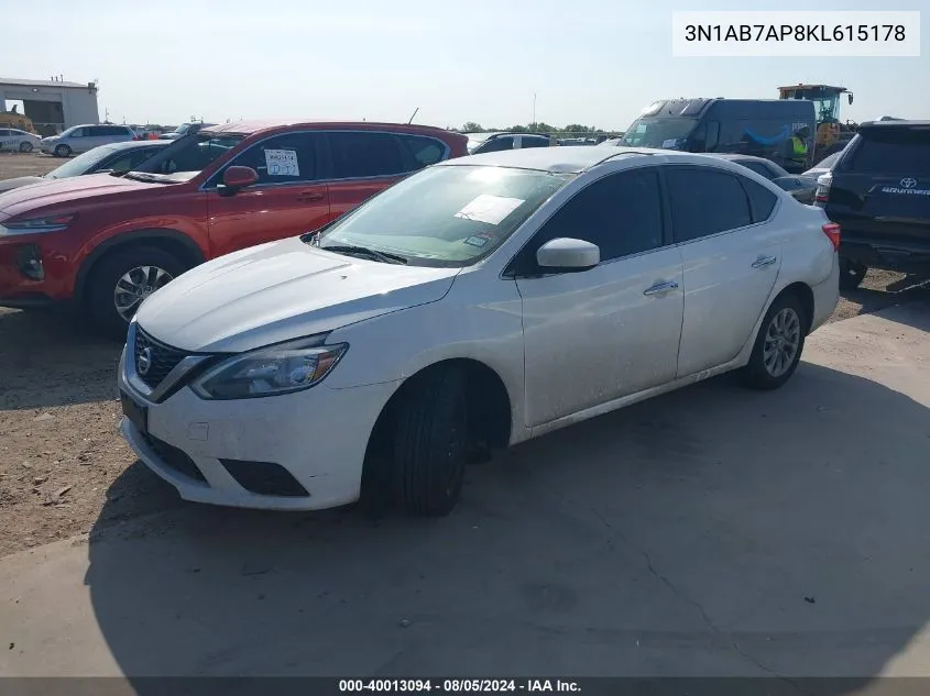 3N1AB7AP8KL615178 2019 Nissan Sentra S/Sv/Sr/Sl