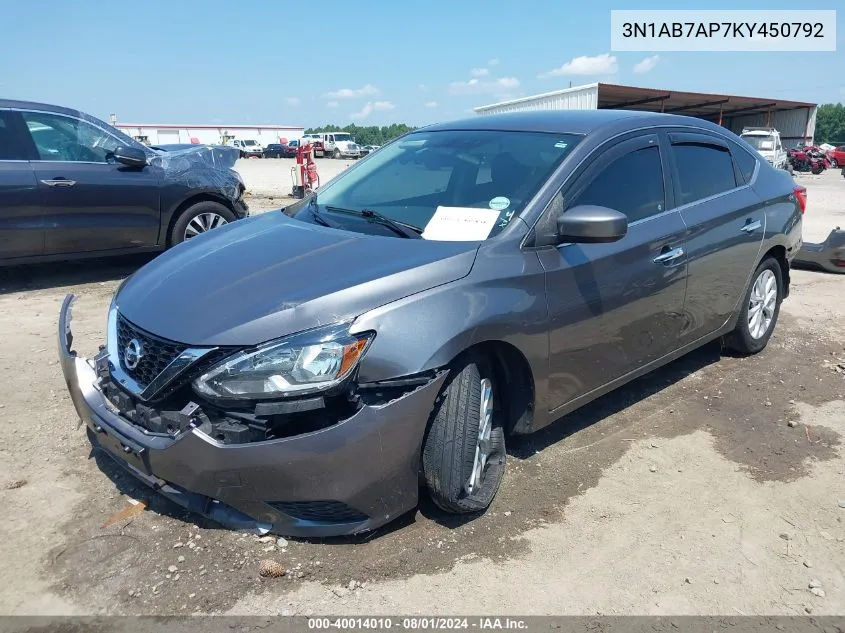 3N1AB7AP7KY450792 2019 Nissan Sentra Sv