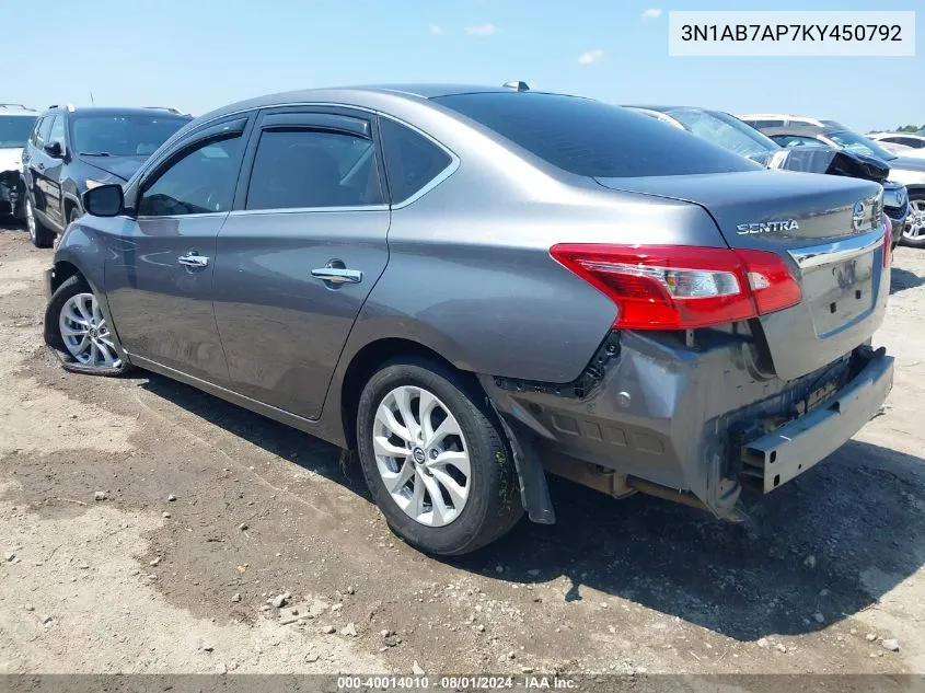 3N1AB7AP7KY450792 2019 Nissan Sentra Sv