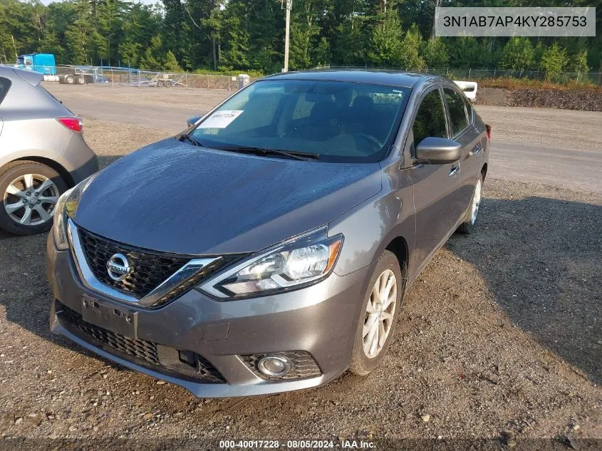 3N1AB7AP4KY285753 2019 Nissan Sentra Sv