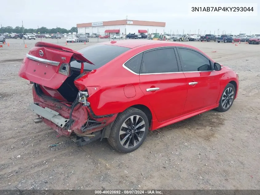 3N1AB7AP4KY293044 2019 Nissan Sentra Sr