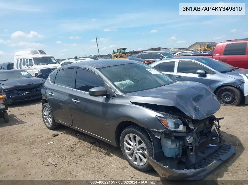 2019 Nissan Sentra Sv VIN: 3N1AB7AP4KY349810 Lot: 40022151