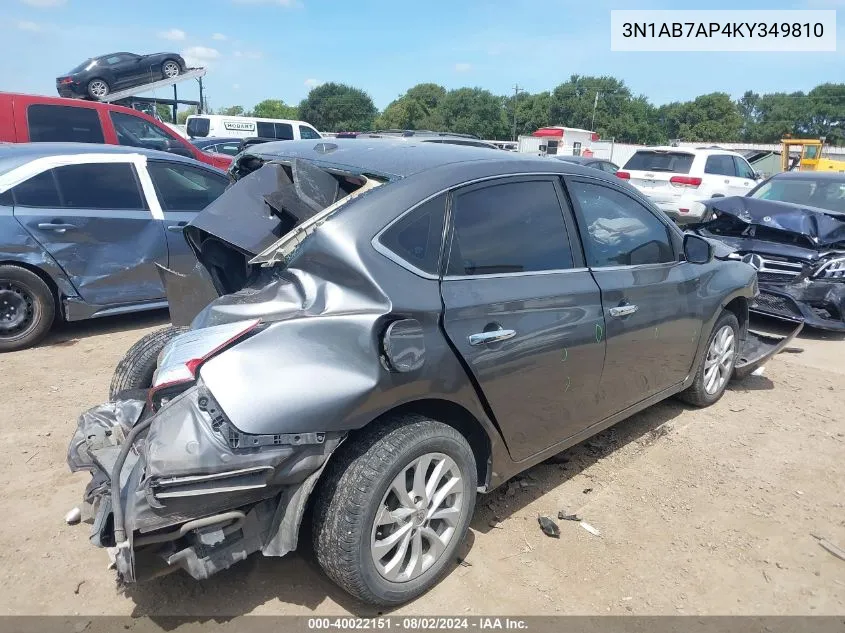 3N1AB7AP4KY349810 2019 Nissan Sentra Sv