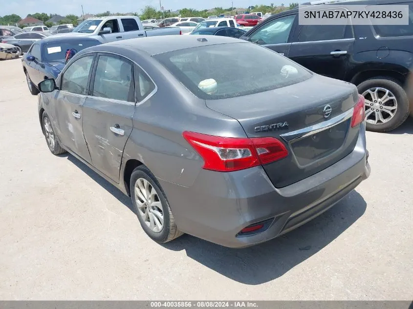 3N1AB7AP7KY428436 2019 Nissan Sentra Sv