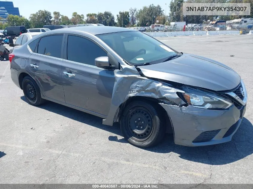 3N1AB7AP9KY354307 2019 Nissan Sentra S