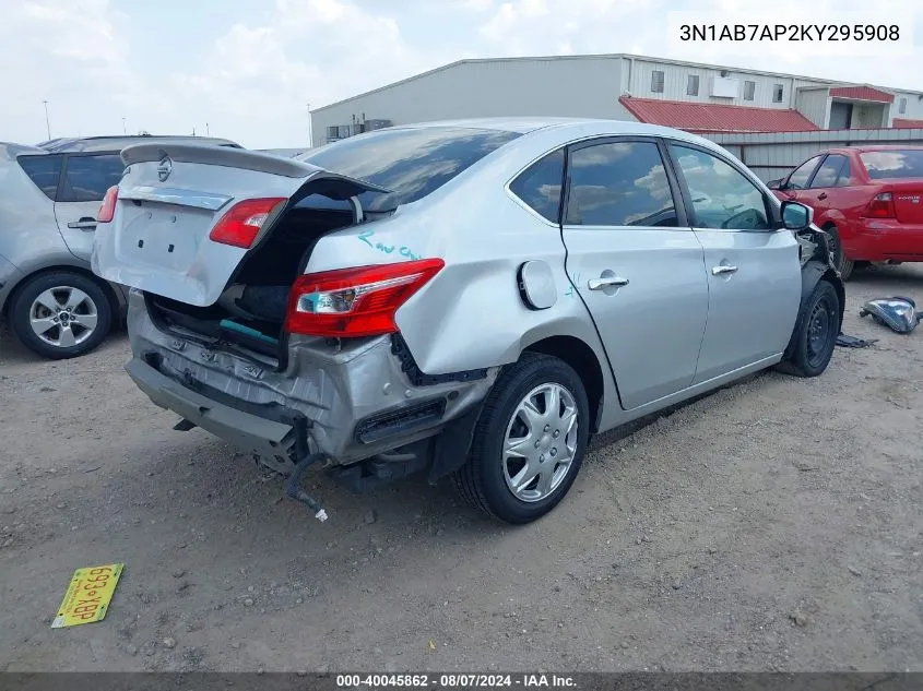 2019 Nissan Sentra S VIN: 3N1AB7AP2KY295908 Lot: 40045862