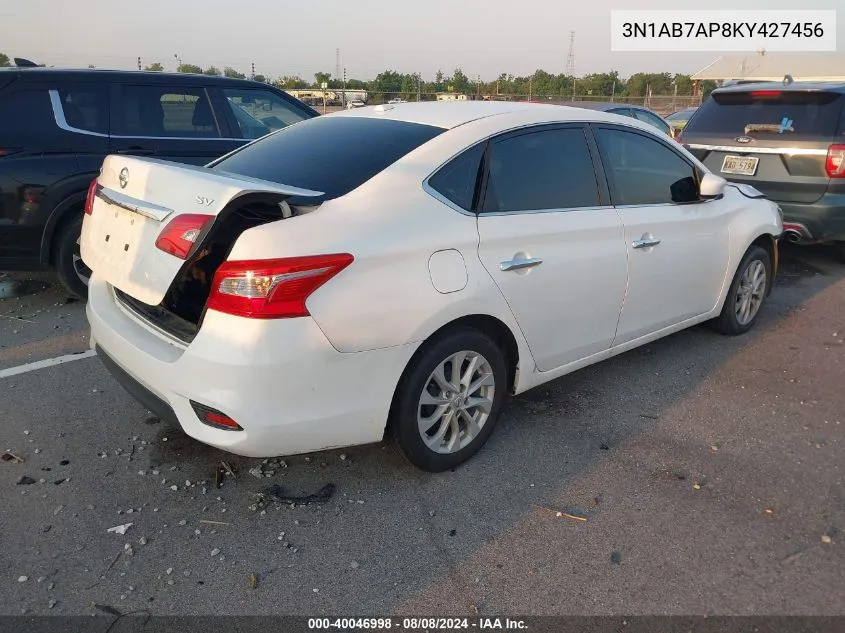 2019 Nissan Sentra Sv VIN: 3N1AB7AP8KY427456 Lot: 40046998