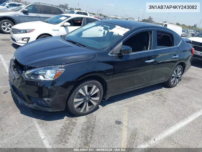 2019 Nissan Sentra Sv VIN: 3N1AB7AP4KY243082 Lot: 40047331