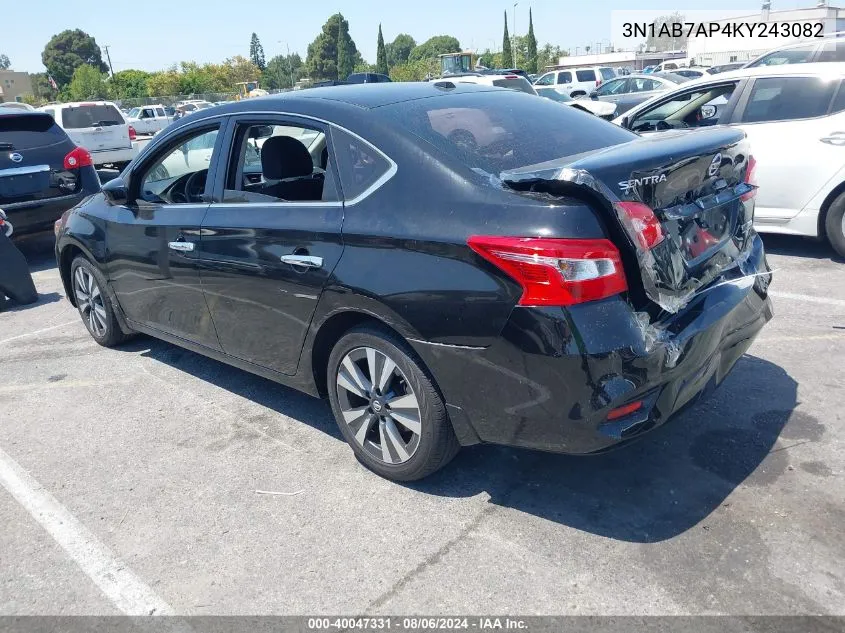 3N1AB7AP4KY243082 2019 Nissan Sentra Sv