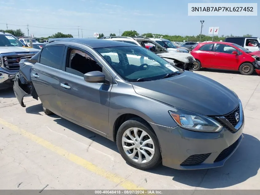 3N1AB7AP7KL627452 2019 Nissan Sentra Sv