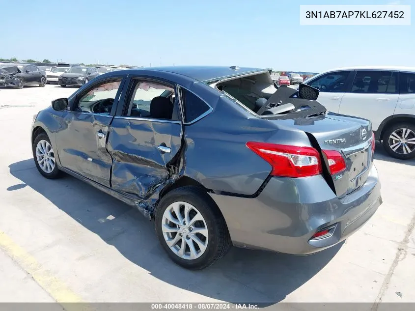 2019 Nissan Sentra Sv VIN: 3N1AB7AP7KL627452 Lot: 40048418