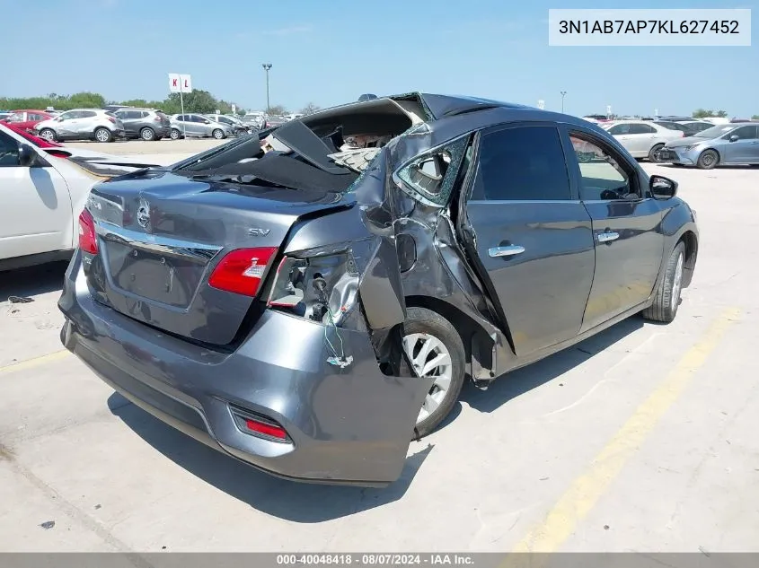 3N1AB7AP7KL627452 2019 Nissan Sentra Sv