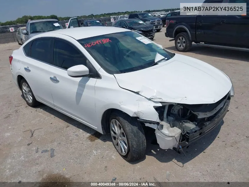 2019 Nissan Sentra Sv VIN: 3N1AB7AP2KY436525 Lot: 40049388