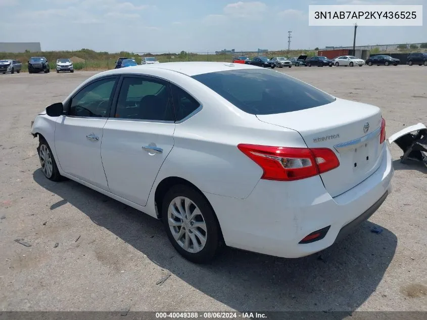 2019 Nissan Sentra Sv VIN: 3N1AB7AP2KY436525 Lot: 40049388