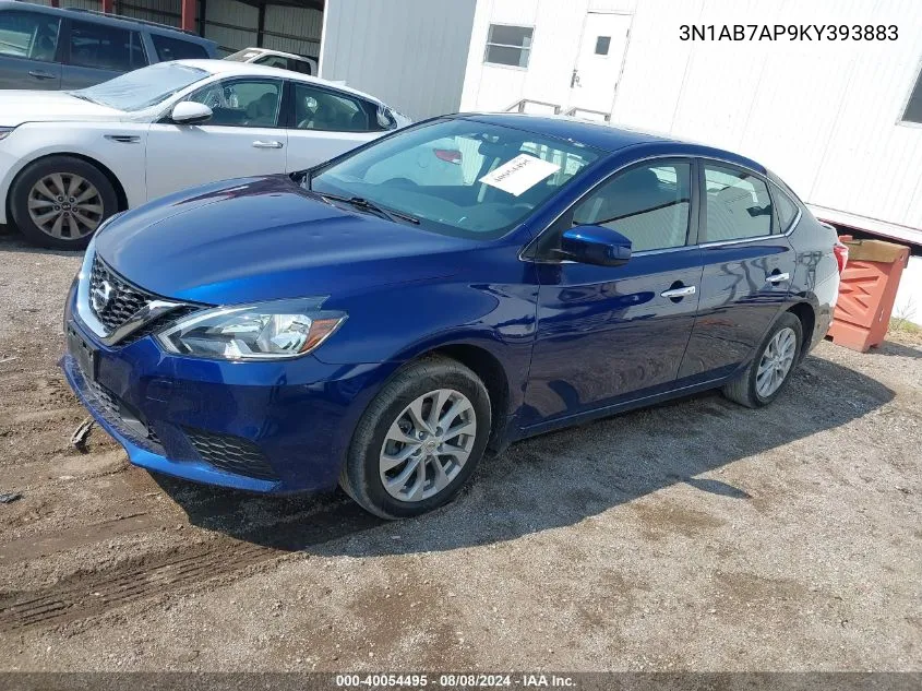 2019 Nissan Sentra Sv VIN: 3N1AB7AP9KY393883 Lot: 40054495