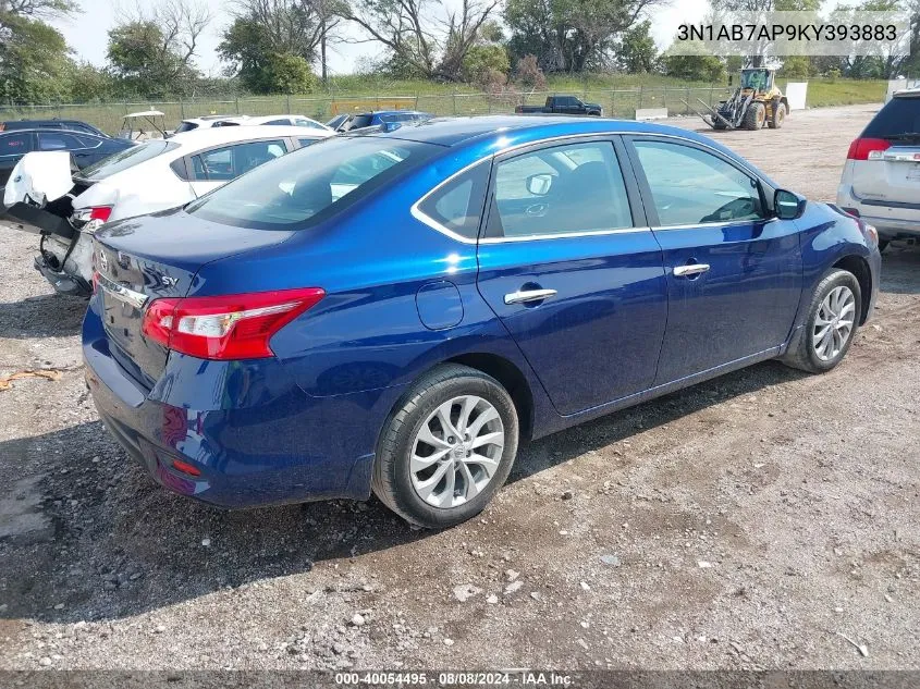 2019 Nissan Sentra Sv VIN: 3N1AB7AP9KY393883 Lot: 40054495