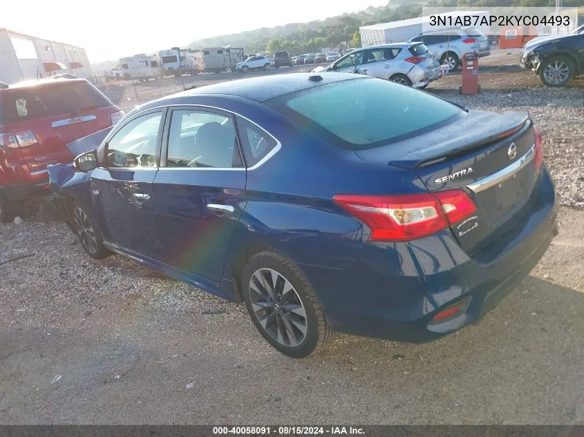 2019 Nissan Sentra S/Sl/Sr/Sv VIN: 3N1AB7AP2KYC04493 Lot: 40058091