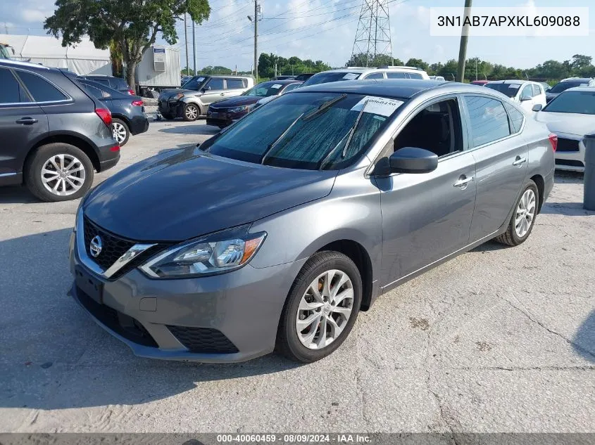 2019 Nissan Sentra Sv VIN: 3N1AB7APXKL609088 Lot: 40060459