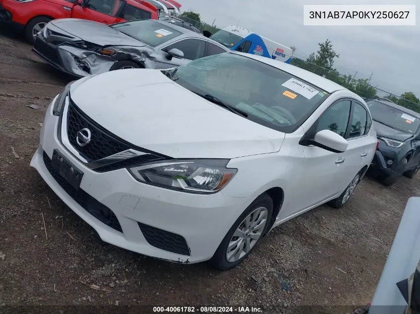 2019 Nissan Sentra S VIN: 3N1AB7AP0KY250627 Lot: 40061782