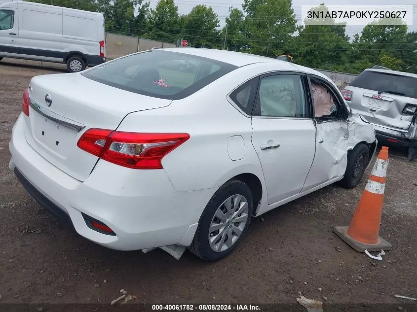 2019 Nissan Sentra S VIN: 3N1AB7AP0KY250627 Lot: 40061782