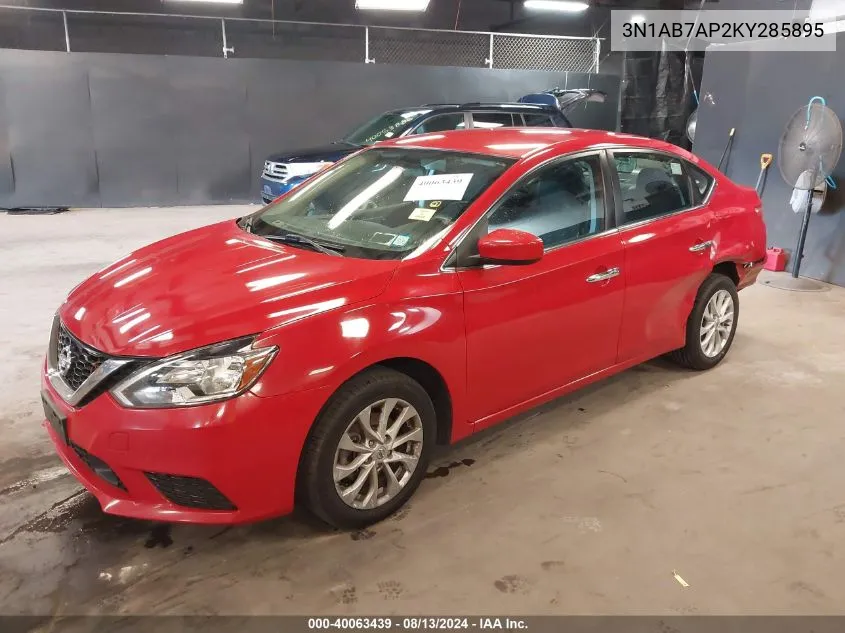 3N1AB7AP2KY285895 2019 Nissan Sentra Sv