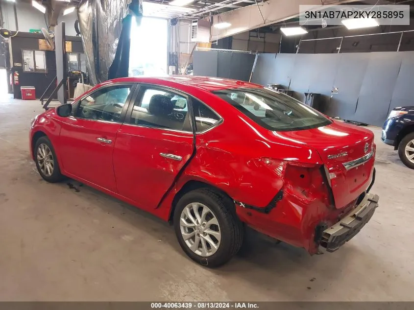 3N1AB7AP2KY285895 2019 Nissan Sentra Sv