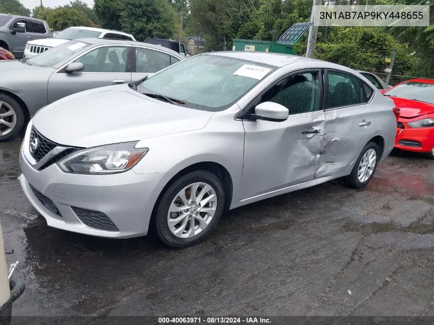 2019 Nissan Sentra Sv VIN: 3N1AB7AP9KY448655 Lot: 40063971