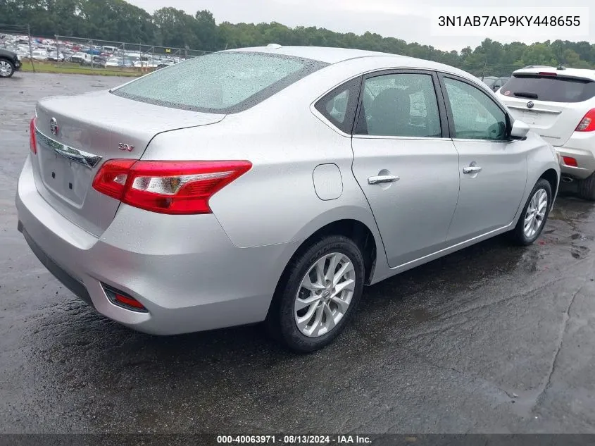 2019 Nissan Sentra Sv VIN: 3N1AB7AP9KY448655 Lot: 40063971